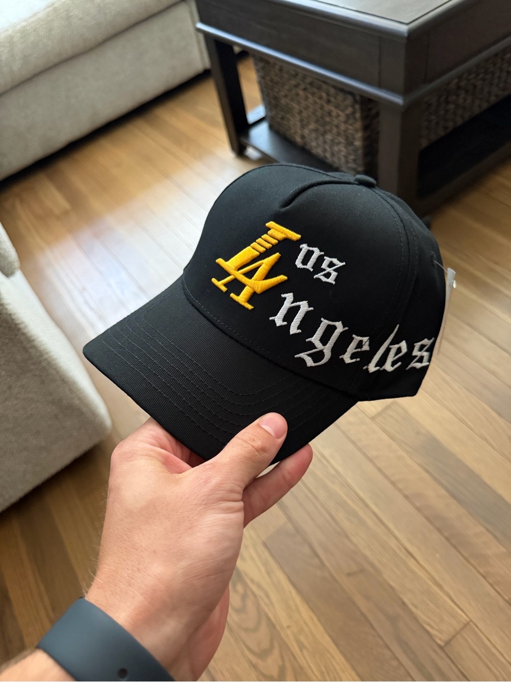 Los Angeles Lakers/Dodgers Black & Yellow A-frame Hat